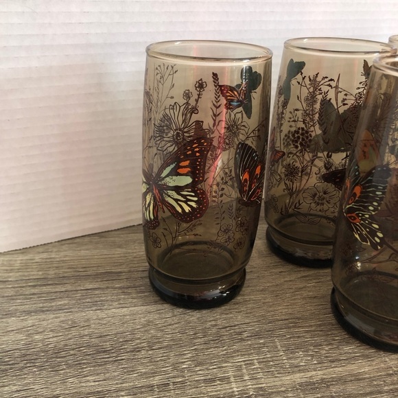 MCM Libbey Butterfly Glasses - Picture 6 of 9